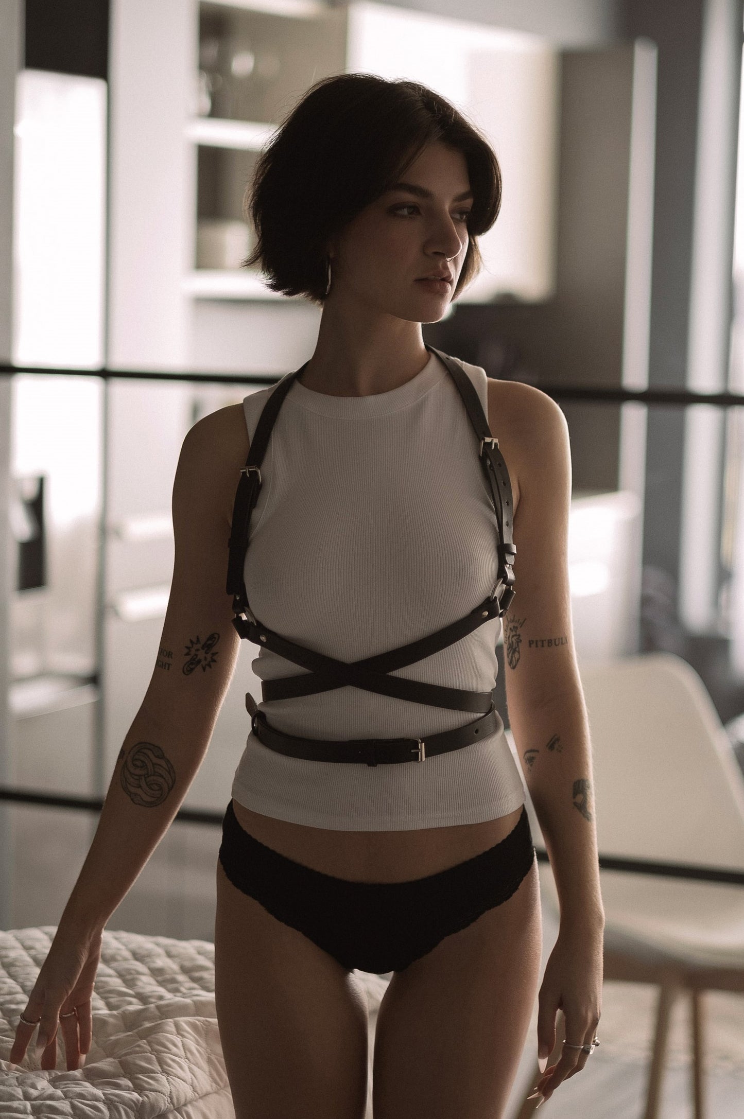 Kirah Leather Body Harness